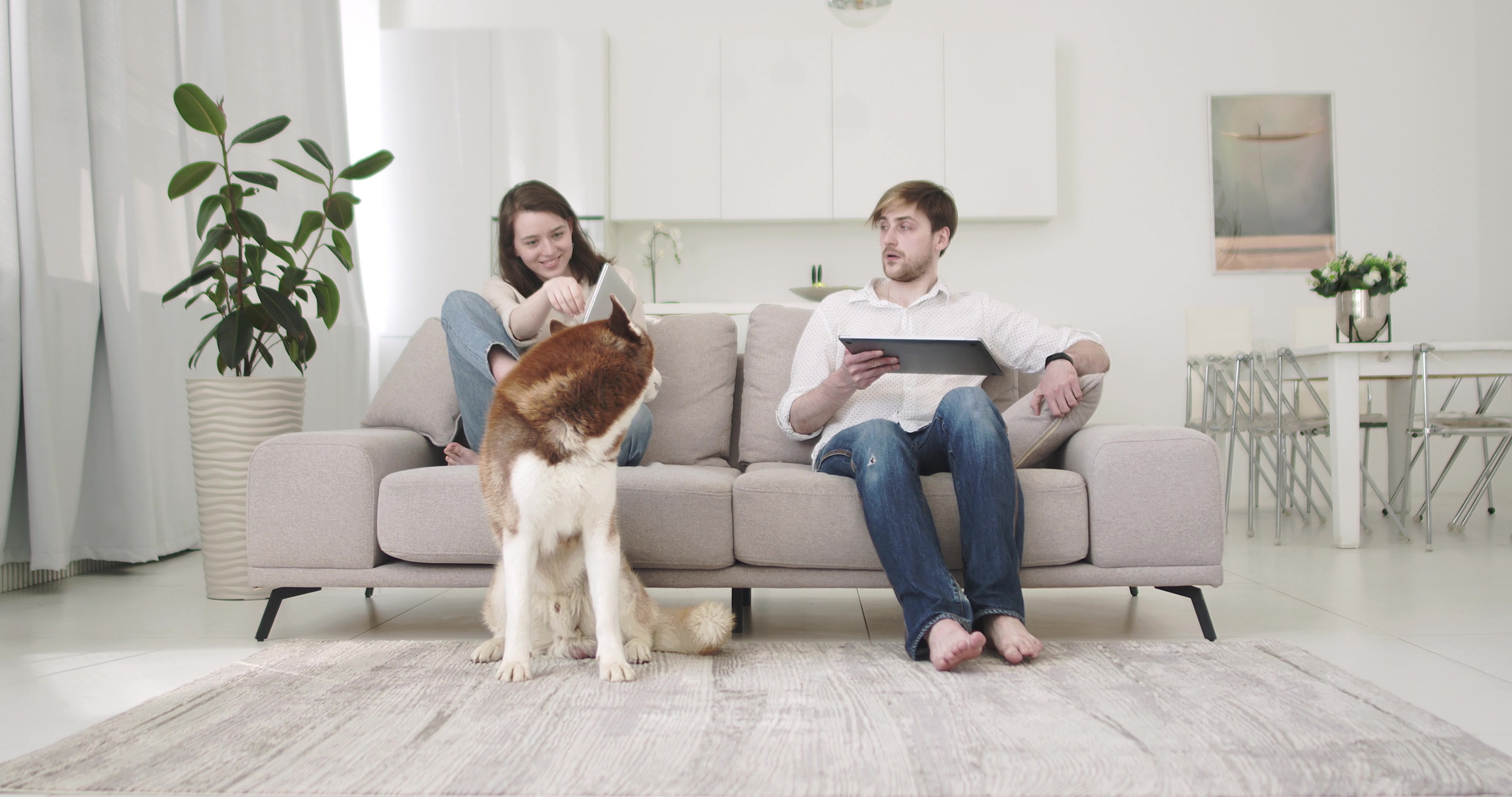 Couple Talking and Laughing Together